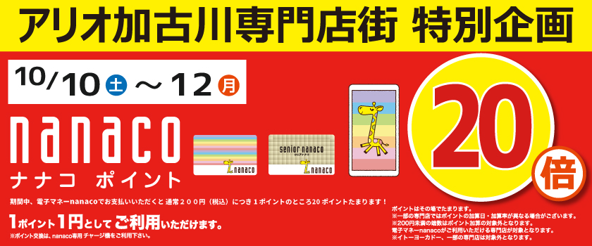 nanaco20倍