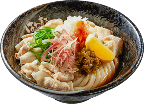 ３種薬味で食べる 青唐入り豚しゃぶうどん